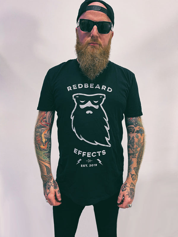 Redbeard Effects Vintage Mono Grey T-Shirt - Black 100% Cotton