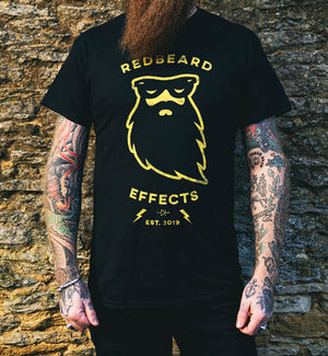 Redbeard Effects Vintage T-Shirt - Black 100% Cotton